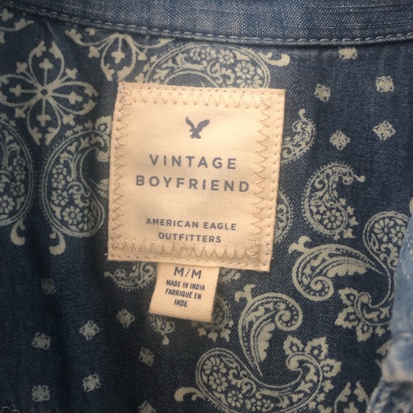 AMERICAN EAGLE OUTFITTERS DENIM LONG SLEEVE TOP M - Picture 2 of 4